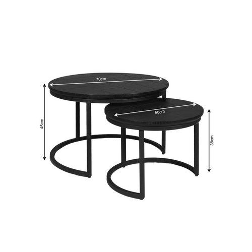 Starfurn  salontafel Otik - zwart - 70x70x45cm
