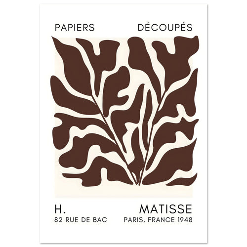 Artfulprints Poster met Lijst Matisse – Seabed shapes brown   - 30x40 cm - Bruin
