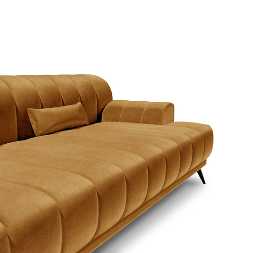 Sia Home - Hoekbank links Noah - Fluwelen stof - Mosterd - 282cm - vtwonen shop