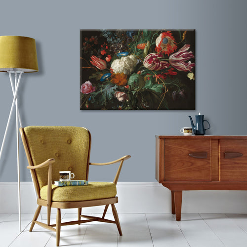Art for the Home Canvas - Bloemen in een Glazen Vaas - 70x100 cm - vtwonen shop
