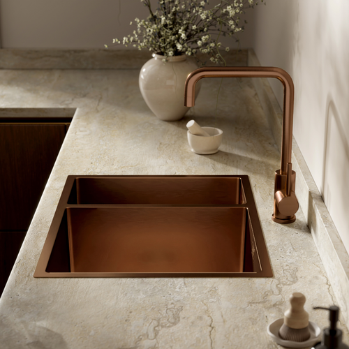 LOMAZOO Spoelbak Keuken Koper Amber - 55,5 x 41 cm - RVS