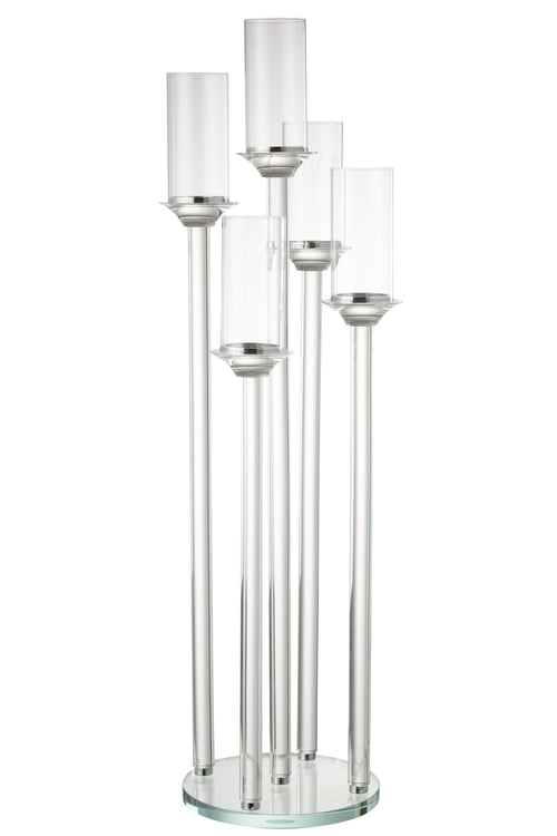 J-Line kaarshouder 5 groot - glas -  transparant