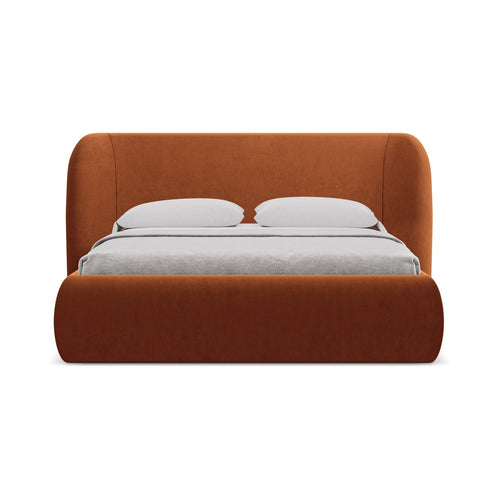 LaMiaSofa Bed met opbergruimte Trieste - velours - terracotta - 230x215x110