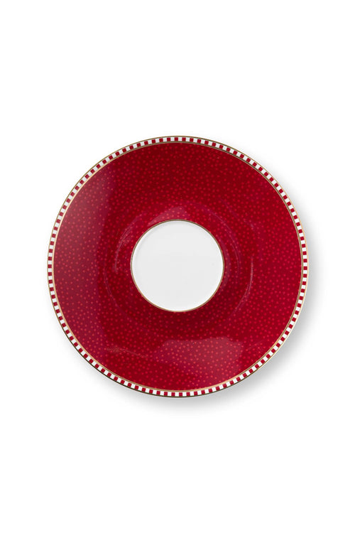 Pip Studio - Blooming Tales Dark Red - Set van 2 Espressokoppen en Schotels - 120ml