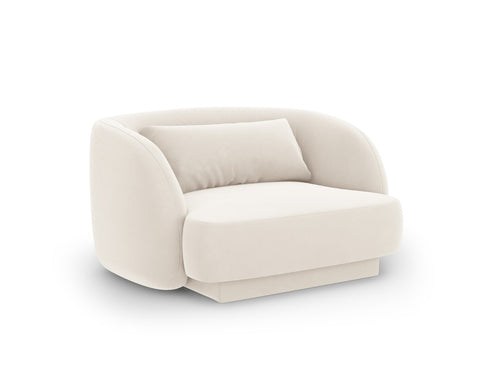 Cosmopolitan Design Fauteuil Tulum flueel, lichtbeige - 90x103x70cm