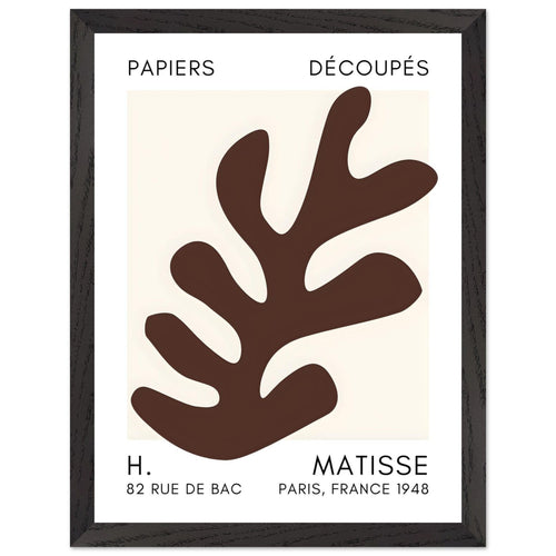 Artfulprints Poster met Lijst Matisse – Ocean petals brown   - 30x40 cm - Bruin