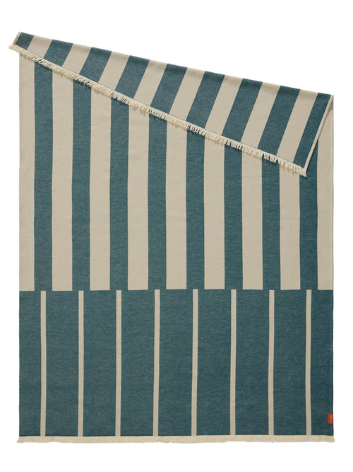 benuta katoenen deken Reed - petrol - 130x170 cm