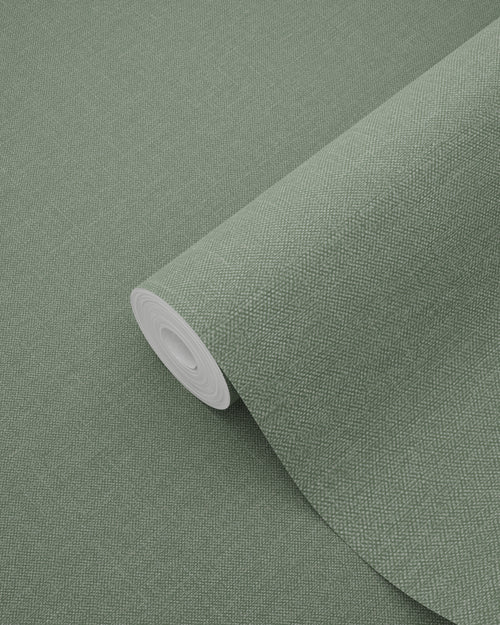 ESTAhome behang linnenstructuur jade groen - 53 cm x 10.05 m - 148745