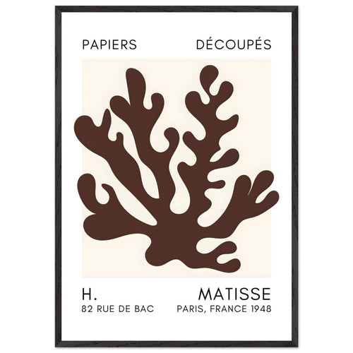 Artfulprints Poster met Lijst Matisse – Saltflower shapes brown   - 70x100 cm - Bruin