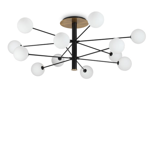 Ideal Lux COSMOPOLITAN 12 Arm Multi Arm Semi Flush Plafondlamp Zwart