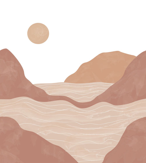 ESTAhome fotobehang berglandschap terracotta bruin - 250 x 279 cm - 159422
