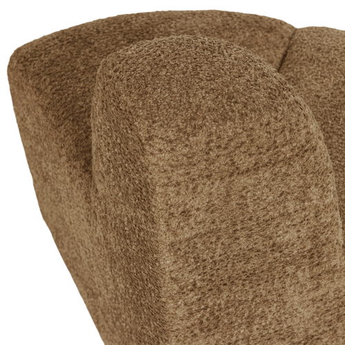 WOOOD eetbank hoek rond rugleuning Mojo - Wollig - Honinggeel - 83x100x74