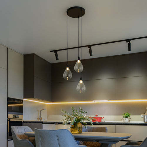 HOME DELUXE Hanglamp van glas CELIA Transparant - 3-lichts - vtwonen shop