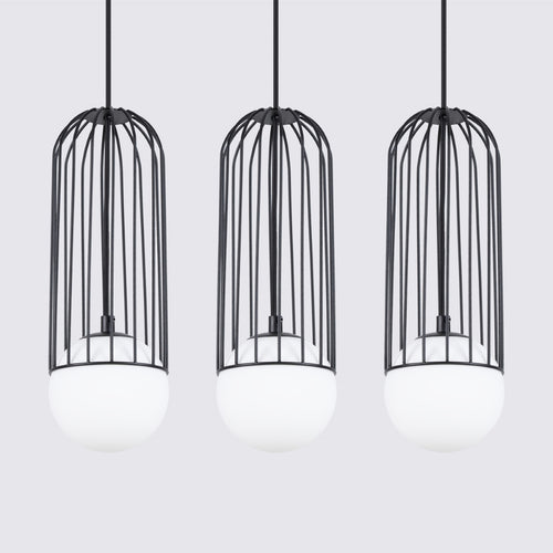 Sollux Lighting Hanglamp BRINA 3L zwart - 54x12x115cm
