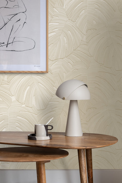 Origin Wallcoverings behang tropische bladeren taupe - 53 cm x 10.05 m - 348024 - vtwonen shop
