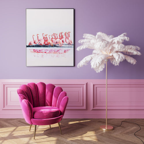 Kare Design Vloerlamp veren 165cm wit - vtwonen shop