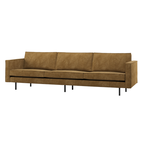 WOOOD 3-zits bank Rodeo - Ribstof - Honinggeel - 85x277x86 - vtwonen shop