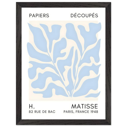 Artfulprints Poster met Lijst Matisse – Seabed shapes light blue   - 30x40 cm - Blauw
