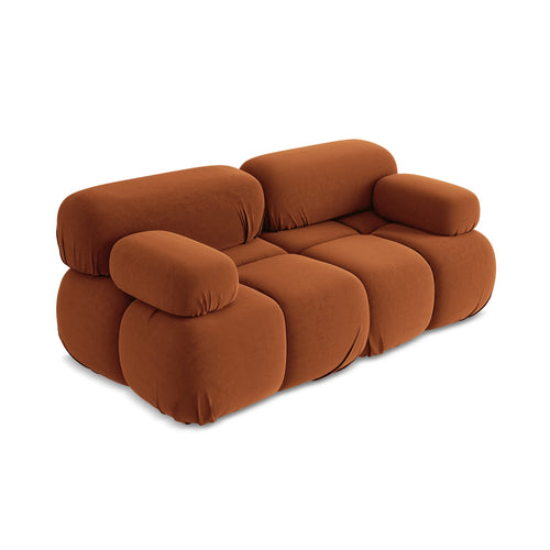 LaMiaSofa Tweezits modulaire bank Sanremo - velours - terracotta - 190x96x70