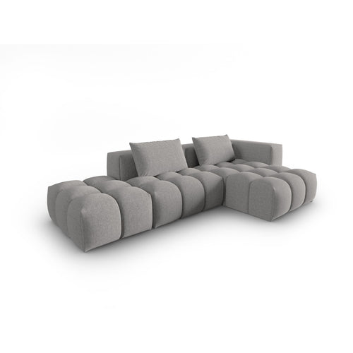 Cosmopolitan Design - Modulaire hoekbank rechts Verona 4-zits, structurele stof warm grijs - 145x265x70cm
