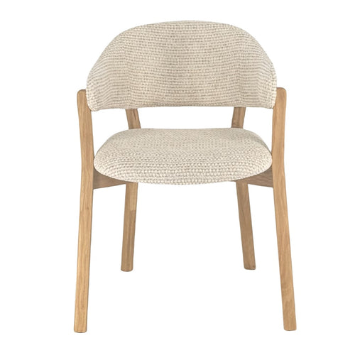 DÉJA Living Eetkamerstoel Uppsala - Beige/Naturel Stof - Set van 2