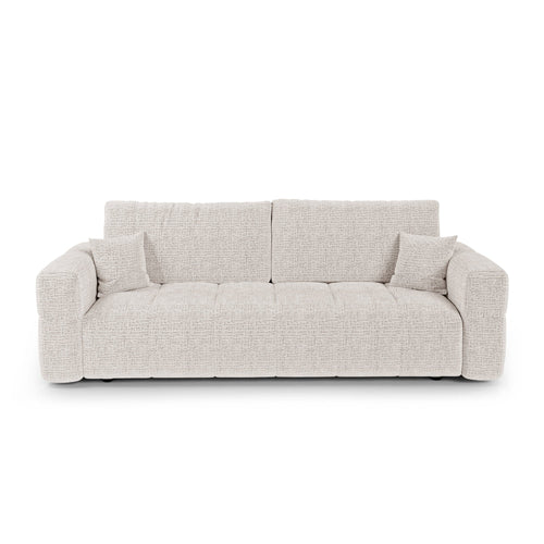 Premium Interiors - Slaapbank met opbergruimte VIBE - zacht aanvoelende geweven stof crème 247cm