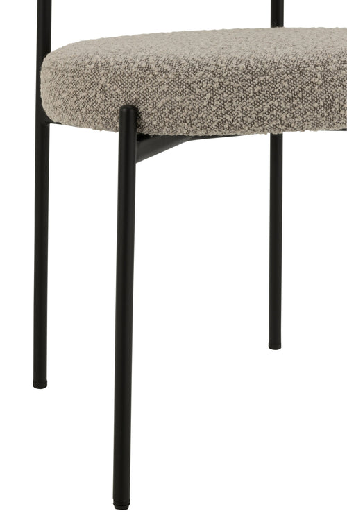 J-Line stoel Bouclé - multiplex/polyester - grijs/zwart