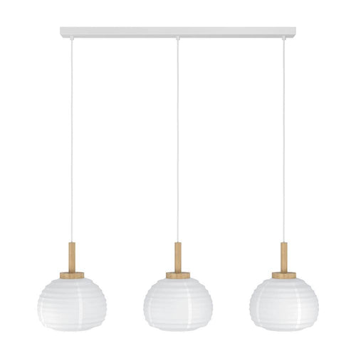 EGLO hanglamp Summerhill - e27 - staal;hout;papier - wit;bruin - vtwonen shop