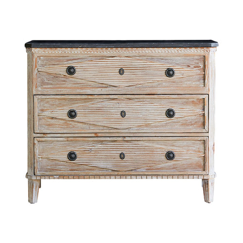 Tikamoon Massief grenen en stenen badkamermeubel 100 cm - Naturel - vtwonen shop