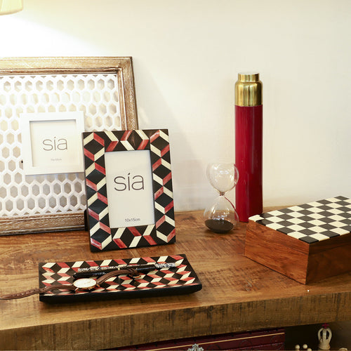 Sia Deco Decoratieve Vaas - Rood En Goud Ijzer - H30 - vtwonen shop