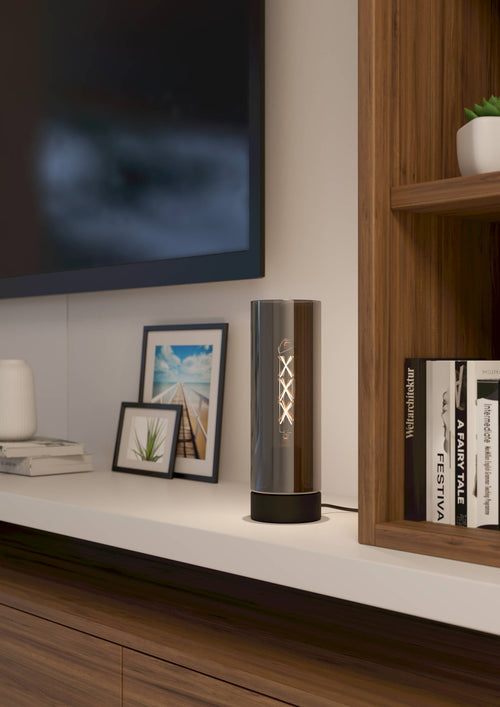 EGLO tafellamp Damasco 1 - e27 - ø 10 cm - smoke glas - zwart - vtwonen shop