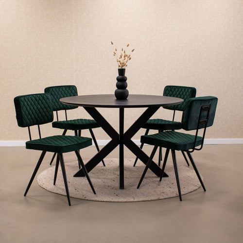 Kick eettafel Jake - 140cm - Zwart