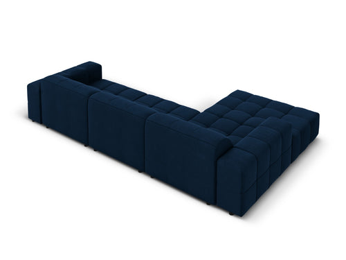 Cosmopolitan Design linker hoekbank Chicago 4-zits, flueel koningsblauw - 167x294x78cm