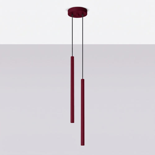 Sollux Lighting Hanglamp PASTELO 2 bordeaux - 15x15x118cm
