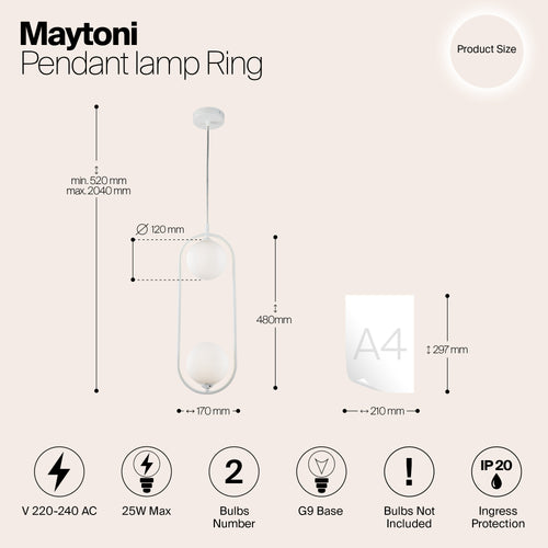 Maytoni - Hanglamp Ring - Wit - vtwonen shop