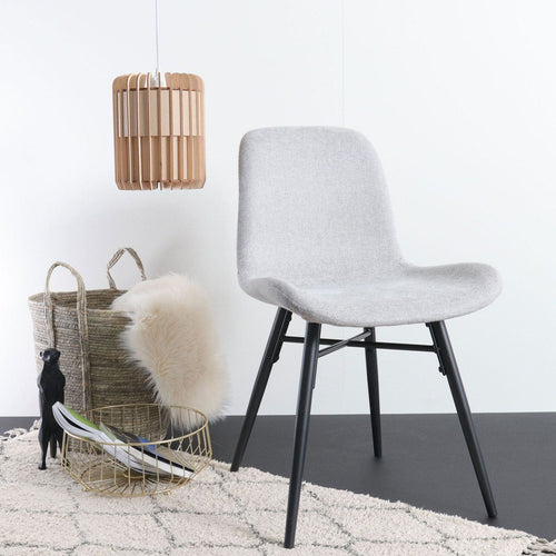Nolon Nena-Fé Eetkamerstoel Lichtgrijs - Zwarte Houten Poten - vtwonen shop