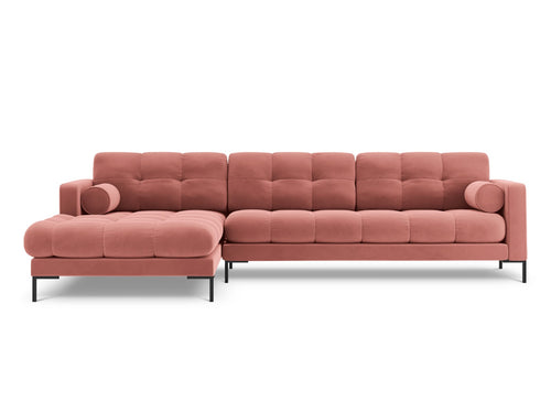 Cosmopolitan Design linker hoekbank Bali 5-zits, flueel, roze - 185x293x75cm