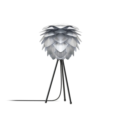 Umage Silvia Mini tafellamp brushed steel - met tripod zwart - Ø 32 cm - vtwonen shop