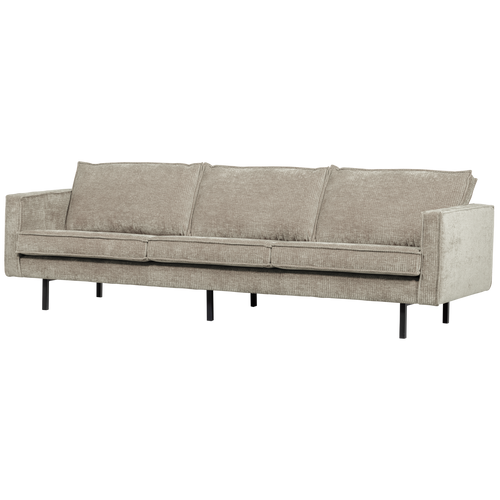 WOOOD 3-zits bank Rodeo - Ribstof - Donkerzand - 85x277x86 - vtwonen shop