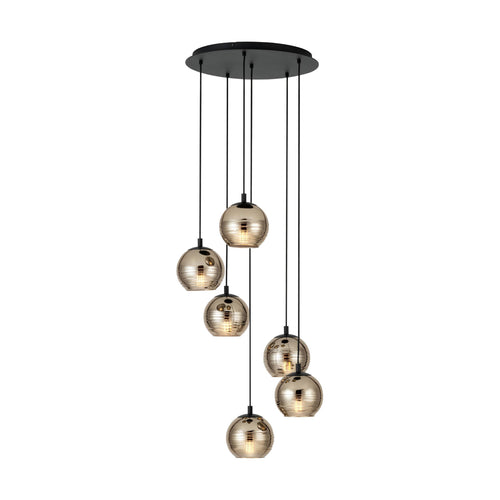 EGLO hanglamp Lemorieta - e27 - 6-lichts - ø 57 cm - zwart/goud - vtwonen shop