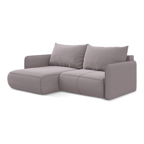 LaMiaSofa hoekbank links Palermo - velours - lavendel - 207x148x86