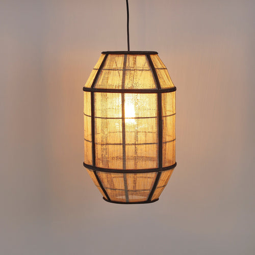 Mica Decorations Pella Hanglamp - H46 x Ø29 cm - Linnen - Off-white - vtwonen shop