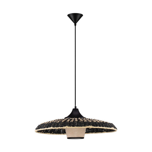 Nova Luce CAPA Dome hanglamp voor plafond, natuurlijk, zwart, E27, 1x12W