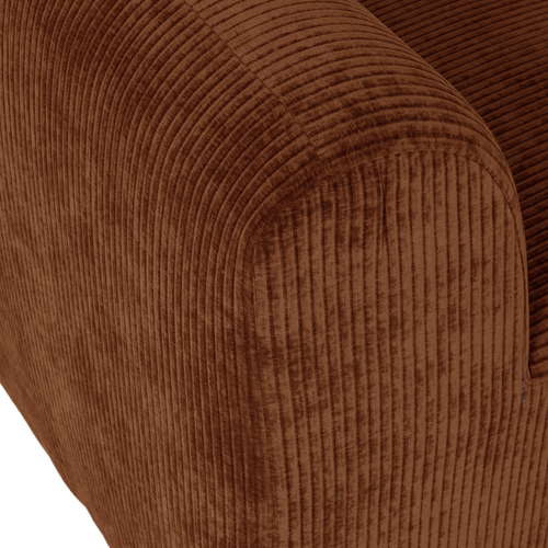 WOOOD eetbank 164 cm rugleuning Mojo Base - Rib - Roestbruin - 83x164x76