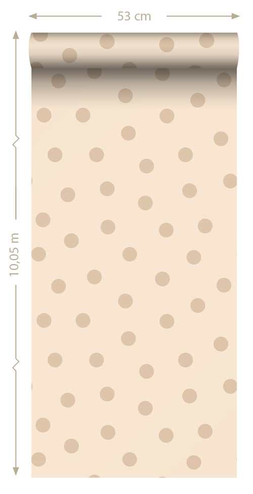 ESTAhome behang stippen beige - 53 cm x 10.05 m - 139730