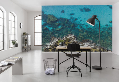 Sanders & Sanders fotobehang helderblauw zeegroen - 450 x 280 cm - 612686