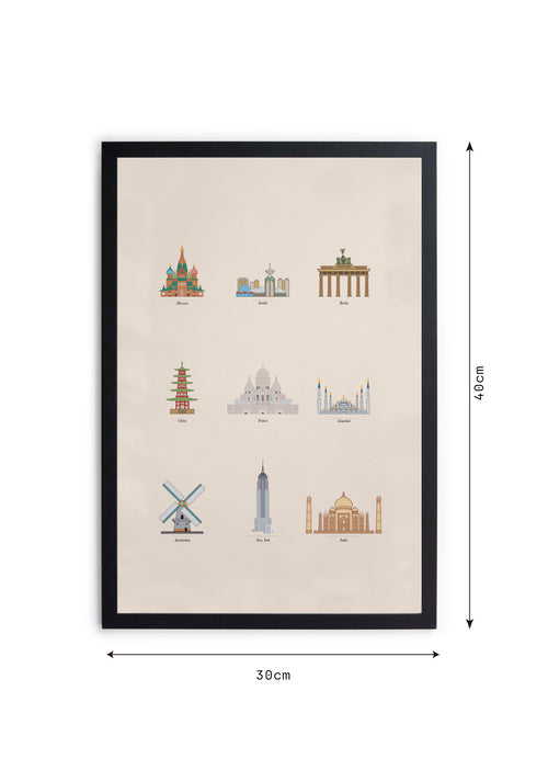 Zwarte lijst met kader 40x30 beroemde iconen - vtwonen shop