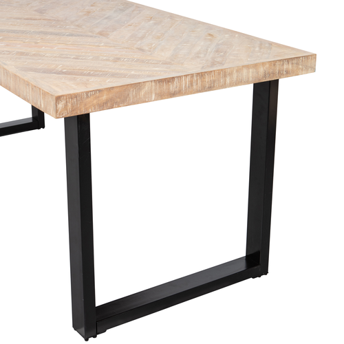 WOOOD tafel visgraat met u-poot Tablo - Mango - 75x180x90 - vtwonen shop