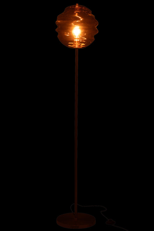 J-Line vloerlamp Bijenkorf - glas - bruin - vtwonen shop