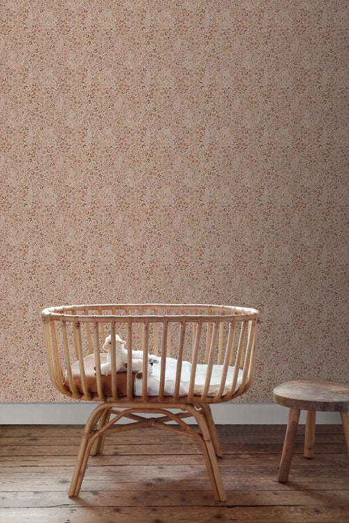 ESTAhome behang bloemetjes terracotta roze - 53 cm x 10.05 m - 139700 - vtwonen shop